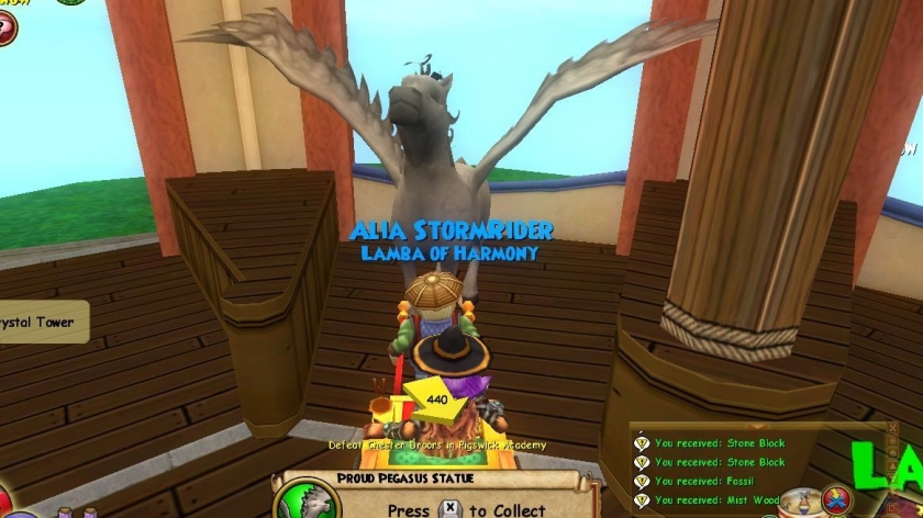 Picture of Proud Pegasus Statue that can be collected in Wysteria on Wizard101